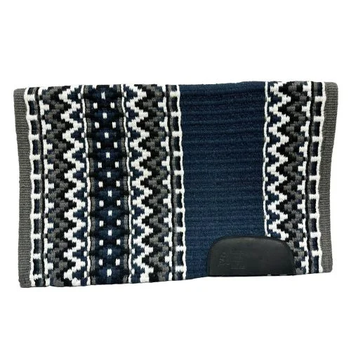Charcoal, navy, black, and white saddle pad