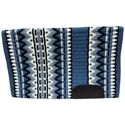 Malibu blue, Periwinkle, Black, and White western saddle pad