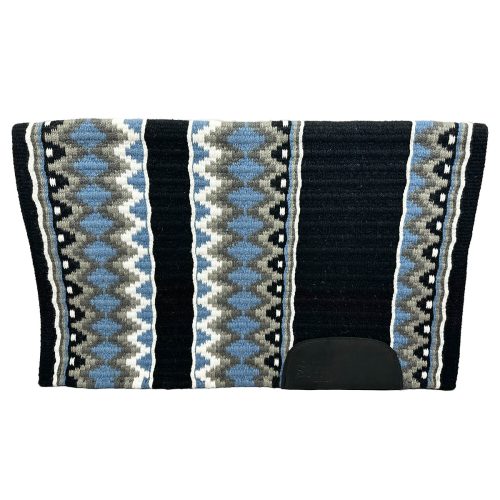 Periwinkle, Black, White, Charcoal and Ash saddle blanket