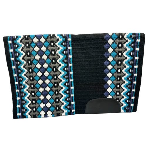 Diamond Pattern navy, white, charcoal and show turquoise saddle pad